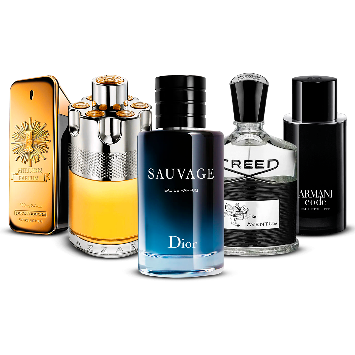 Комплект 5 парфюма  – 1 Million, Azzaro Wanted, Sauvage, Creed Aventus и Armani Code  [100 ml всеки]